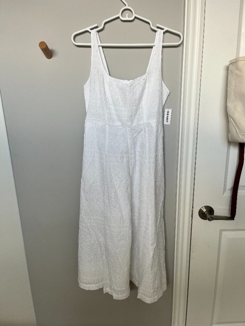 White Embroidered Midi Dress